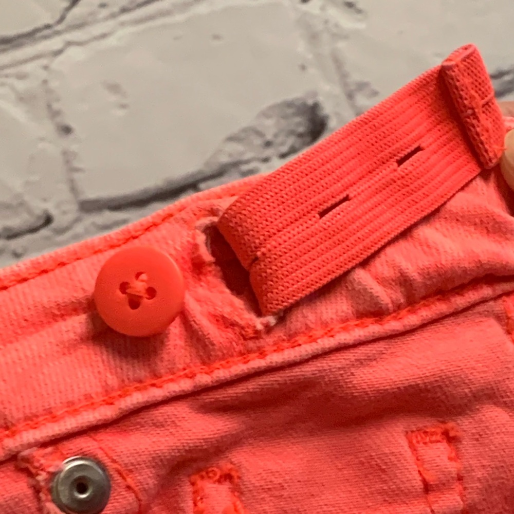 Kids Girls Cat & Jack Super Stretch Neon Orange Jeggings Size 8 - Picture 2 of 6